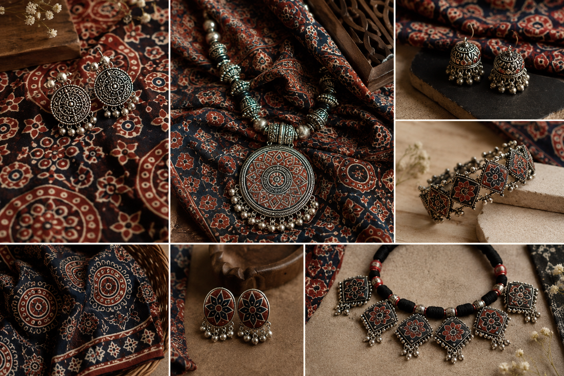 Ajrakh: The Ancient Art That Inspired Our Ethnic Ajrakh Jewelry Set