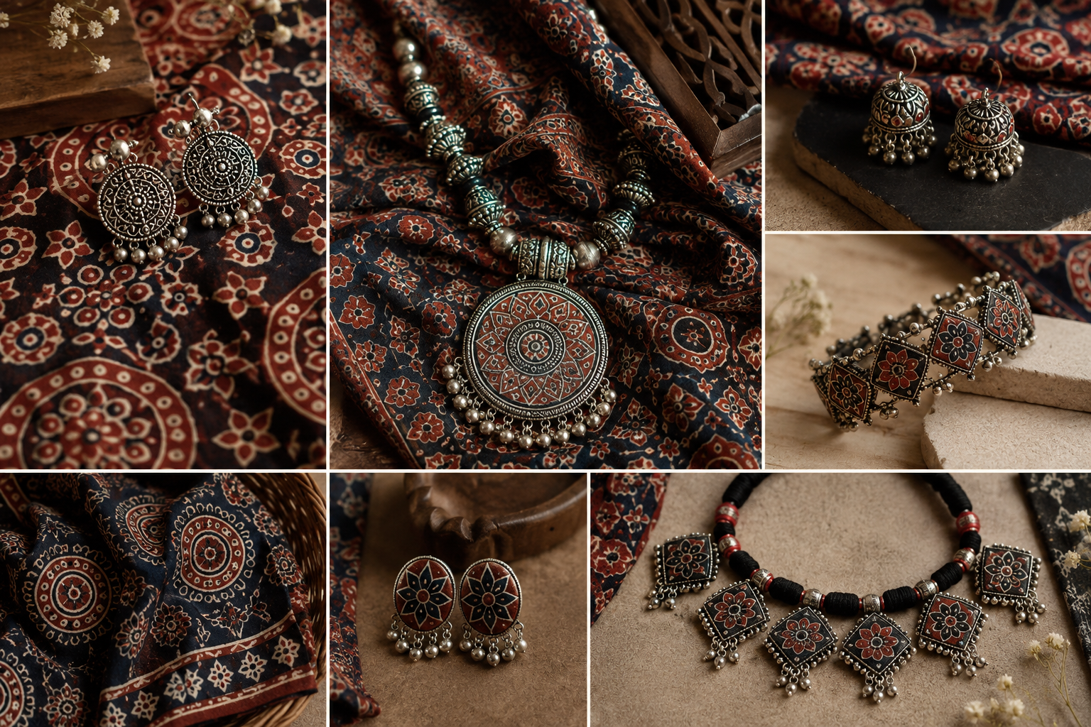 Ajrakh: The Ancient Art That Inspired Our Ethnic Ajrakh Jewelry Set