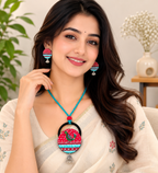 Chiraiya Rang Handpainted Pendant Necklace Set