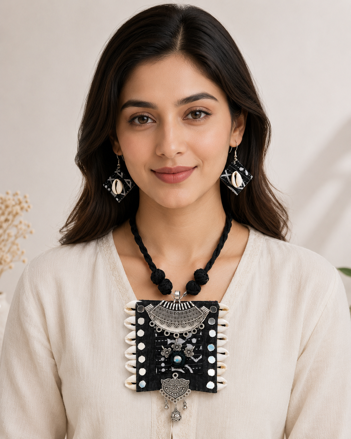 Kaudi Tribal Fabric Necklace Set