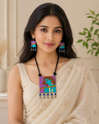 Murali Leela Hand painted Pendant Necklace Set