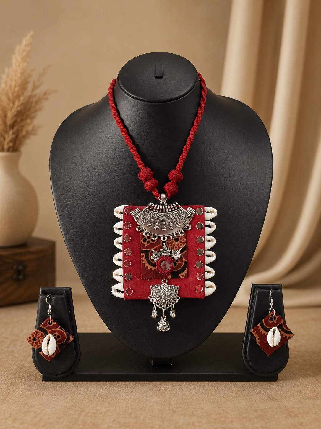 Kaudi Tribal Fabric Necklace Set