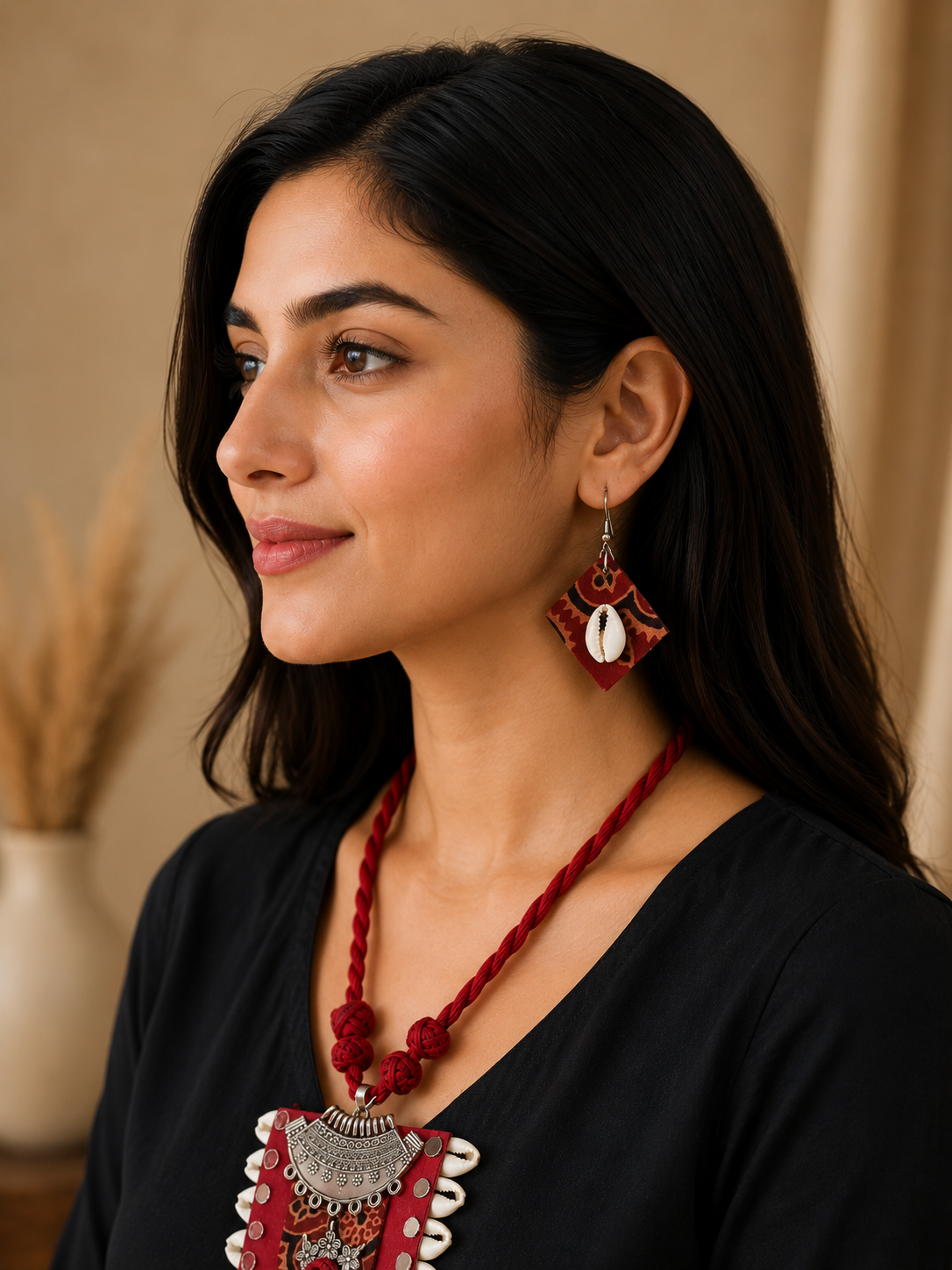 Kaudi Tribal Fabric Necklace Set