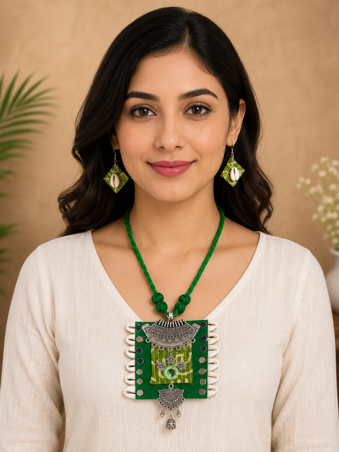 Kaudi Tribal Fabric Necklace Set