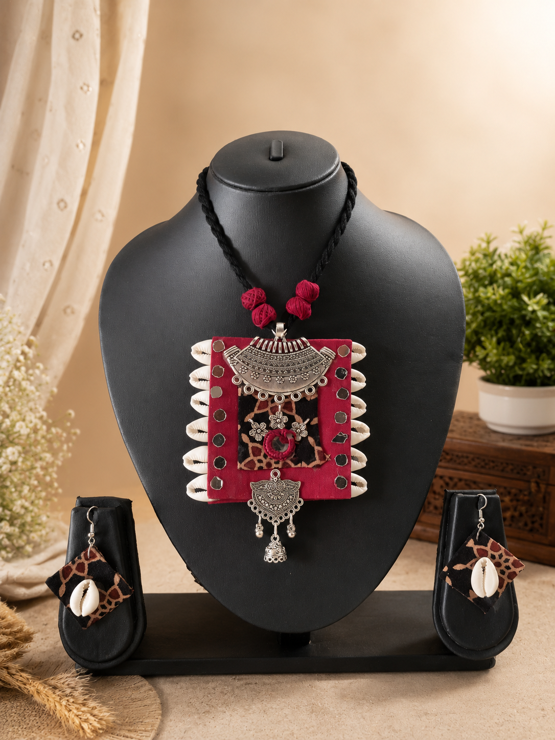 Kaudi Tribal Fabric Necklace Set