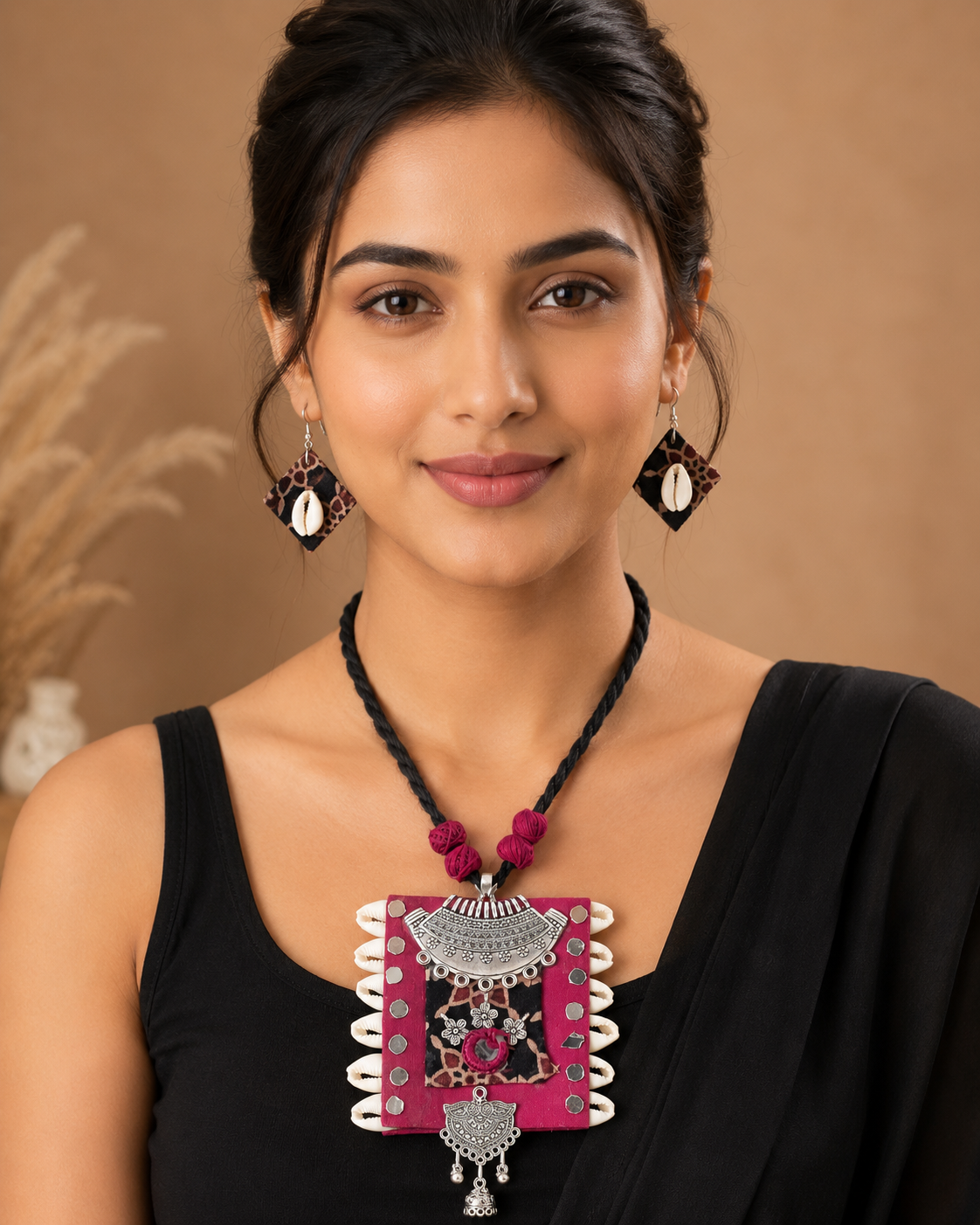 Kaudi Tribal Fabric Necklace Set