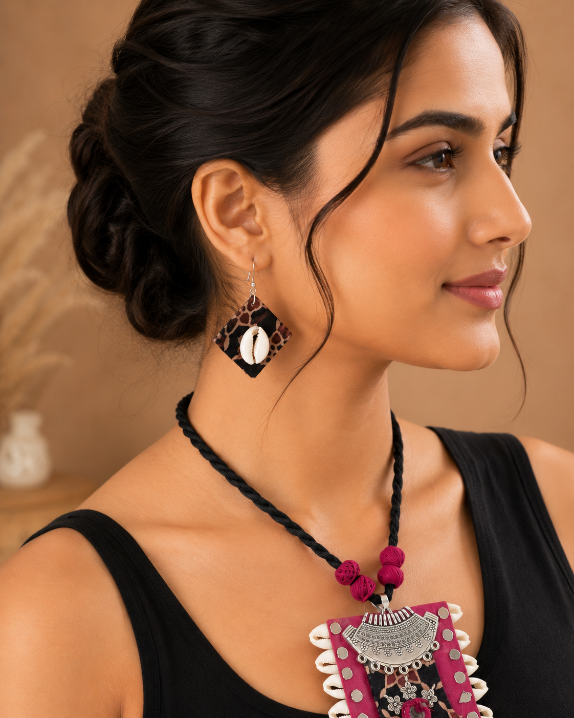 Kaudi Tribal Fabric Necklace Set