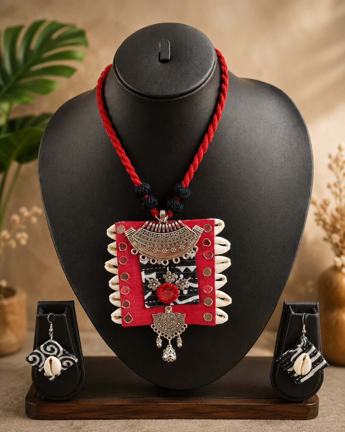 Kaudi Tribal Fabric Necklace Set