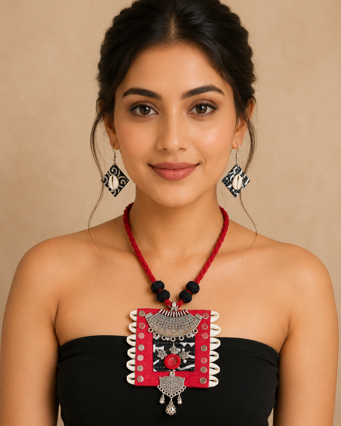 Kaudi Tribal Fabric Necklace Set