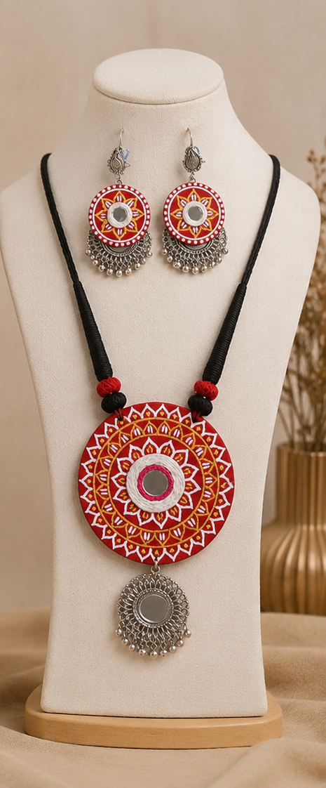 Raktima Mandala Mirror Necklace Set