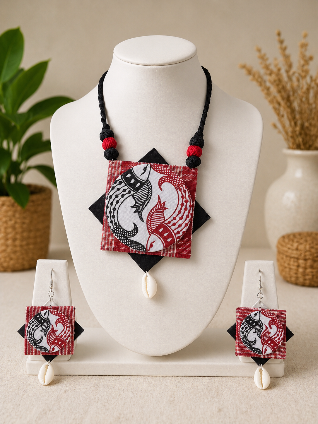 Matsya Kala Handcrafted Pendant Necklace Set