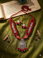 Mandala Tassel Thread Necklace Set
