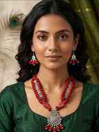 Mandala Tassel Thread Necklace Set