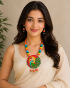 Mayur Rang Handcrafted Pendant Necklace Set