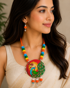 Mayur Rang Handcrafted Pendant Necklace Set