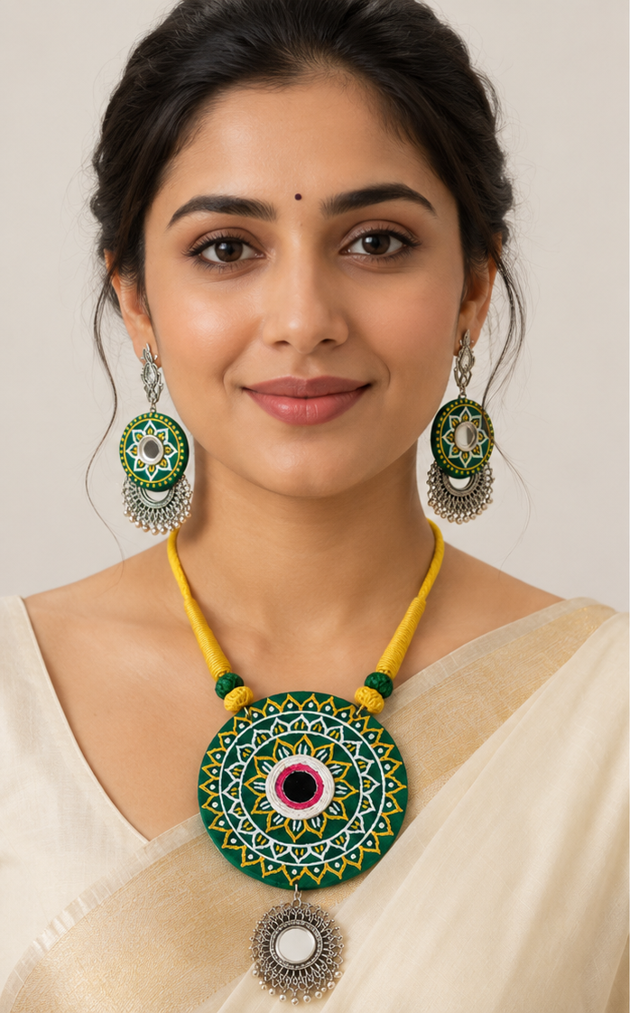 Harit Mandala Mirror Necklace Set