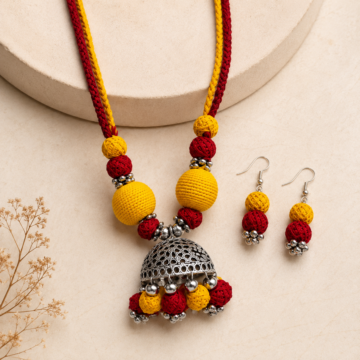 Big Jhumka Necklace Set