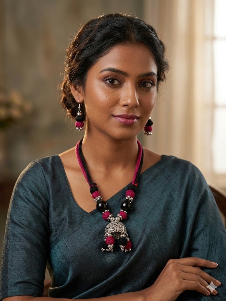 Big Jhumka Necklace Set