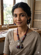 Jhumka Thread Necklace Set