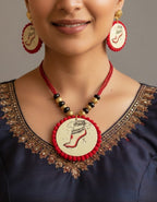 Dance Footprint Statement Necklace Set