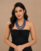 Fabric Beaded Layered Necklace Set