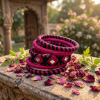 Pink Surya Rang Threadwork Bangle Set