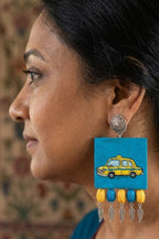 Yellow Taxi Hand Painted Necklace Set