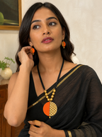 Golden Eclipse Artisan Necklace Set