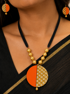 Golden Eclipse Artisan Necklace Set
