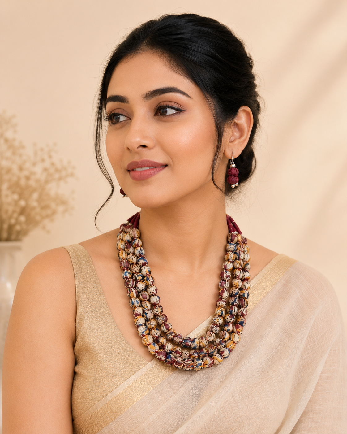 Royal Weave Beaded Necklace Set