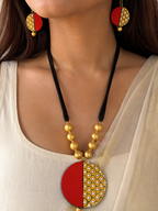Golden Eclipse Artisan Necklace Set