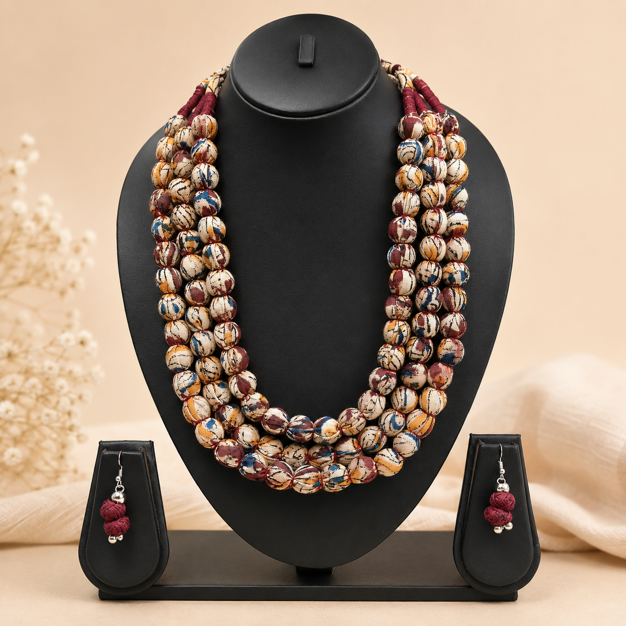 Royal Weave Beaded Necklace Set