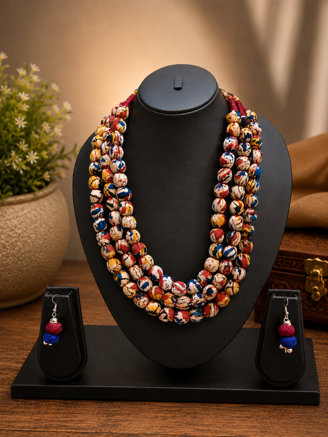 Royal Weave Beaded Necklace Set
