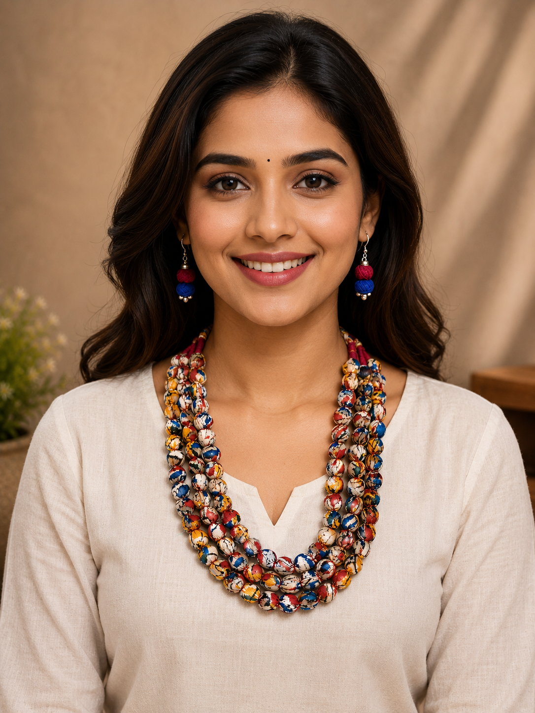 Royal Weave Beaded Necklace Set