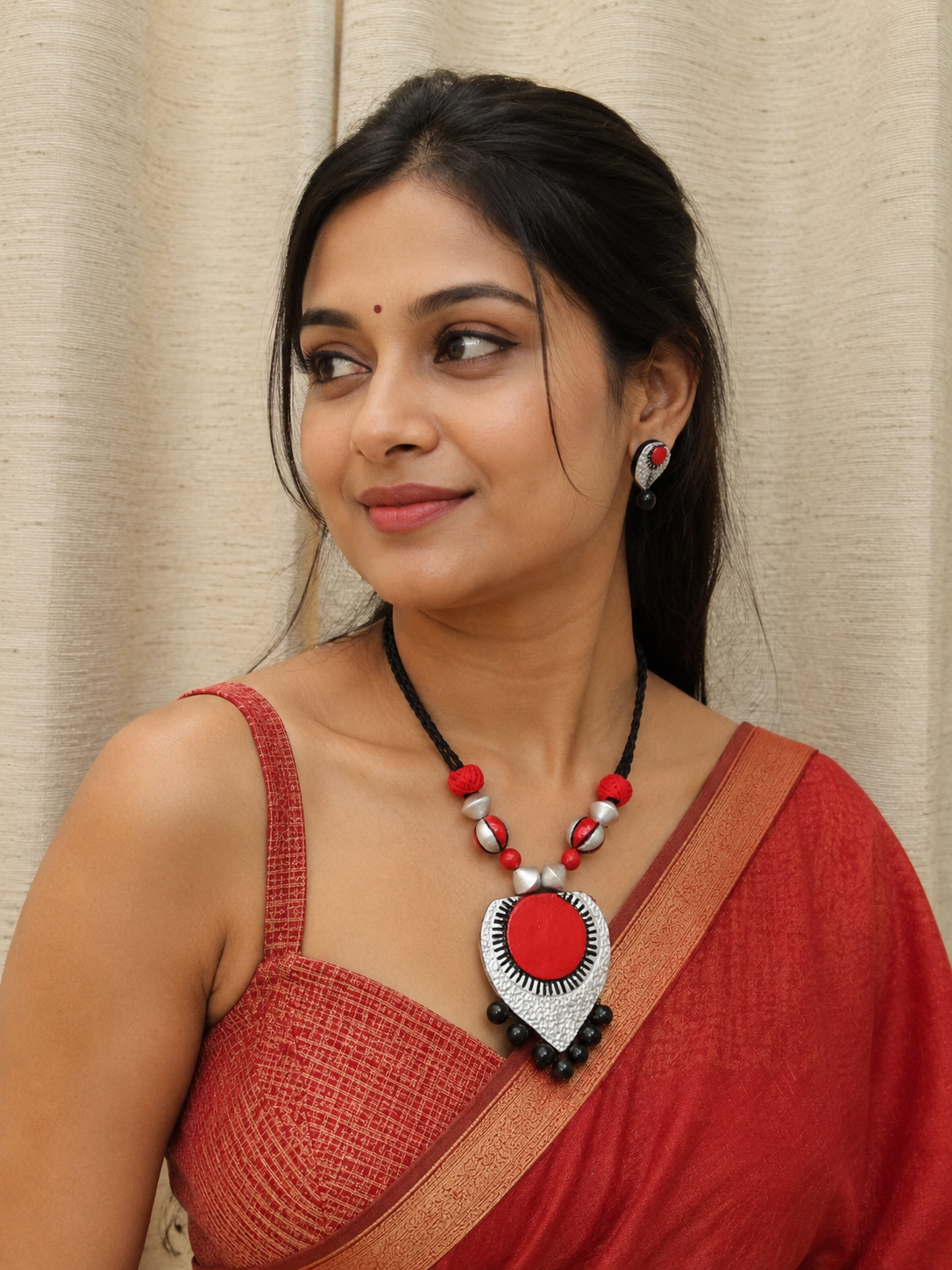 Peacock Pop Artisan Necklace Set
