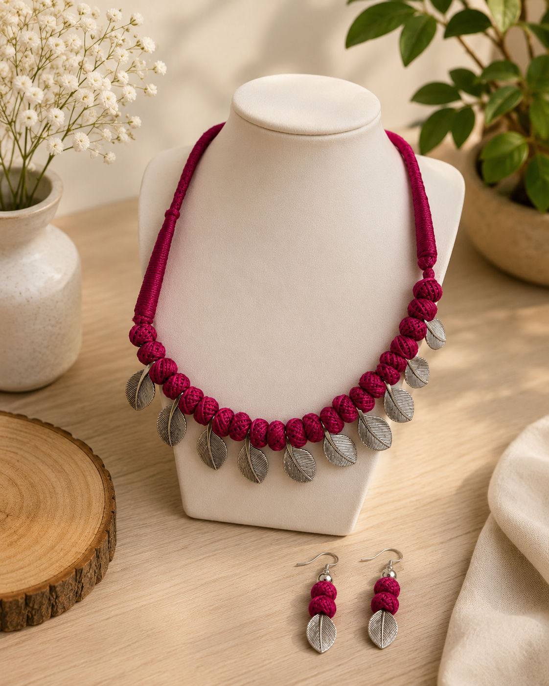 Threaded Coin Charm Necklace Set