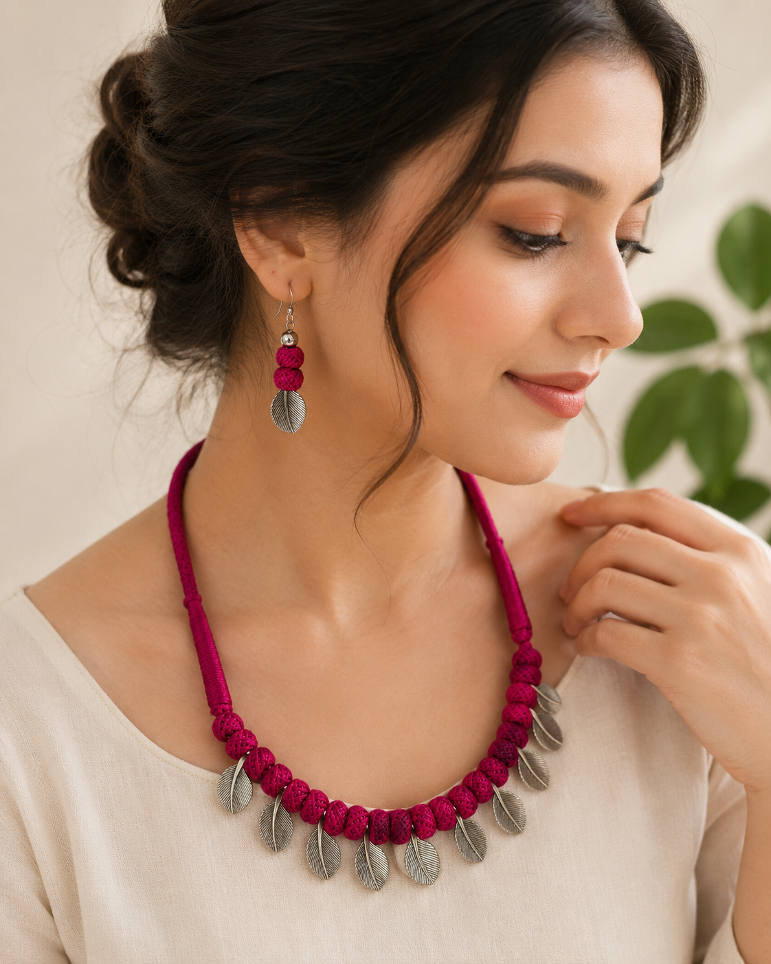 Threaded Coin Charm Necklace Set