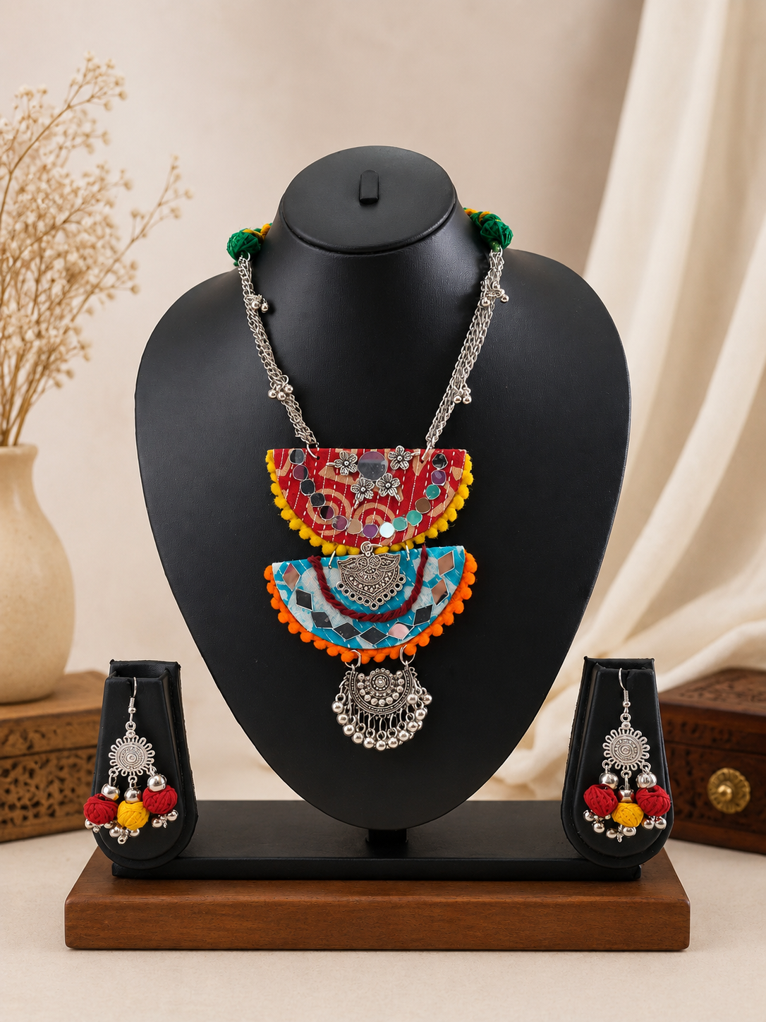 Mirror Muse Tribal Pendant Set