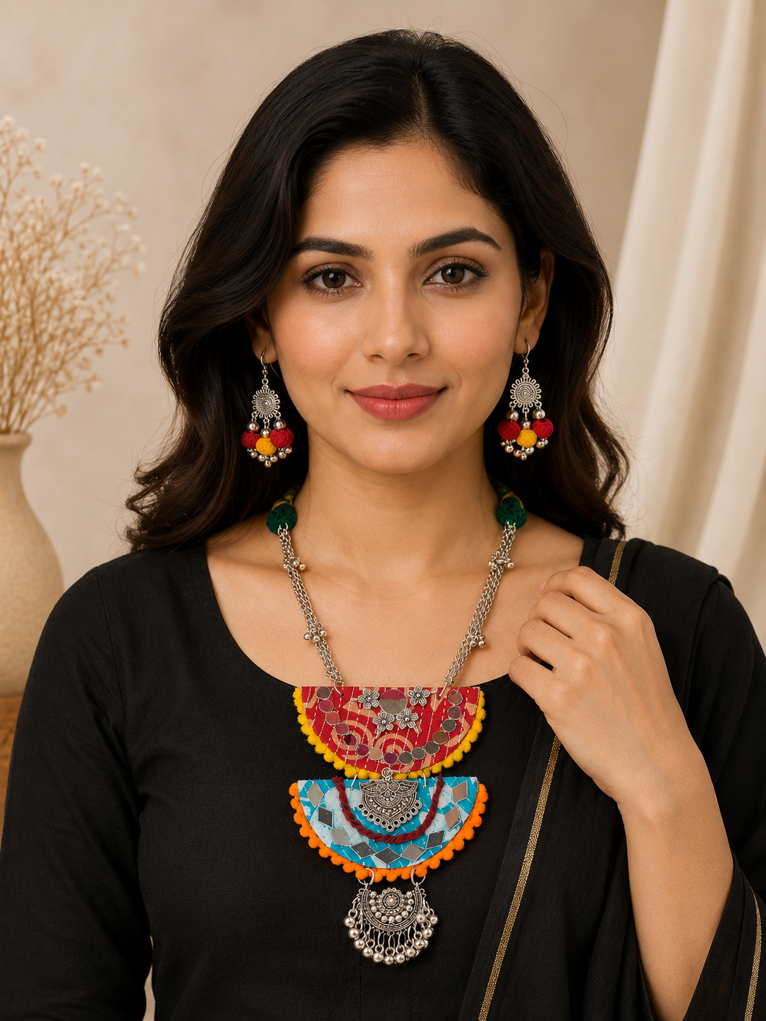 Mirror Muse Tribal Pendant Set