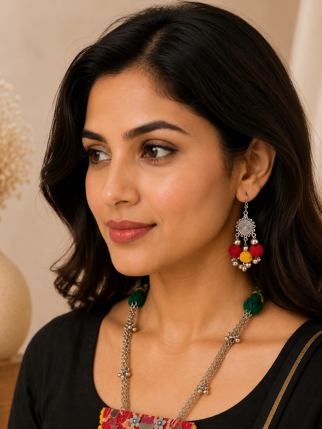 Mirror Muse Tribal Pendant Set
