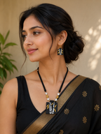 Noir Bamboo Art Necklace Set