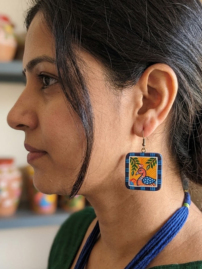 Neelmayur Folk Pendant Set