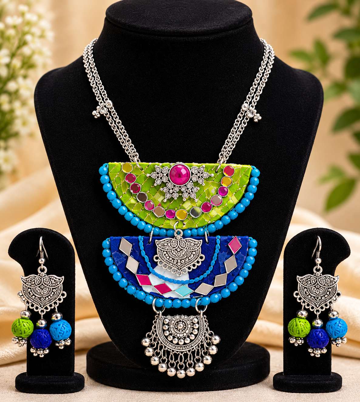 Mirror Charm Necklace Set
