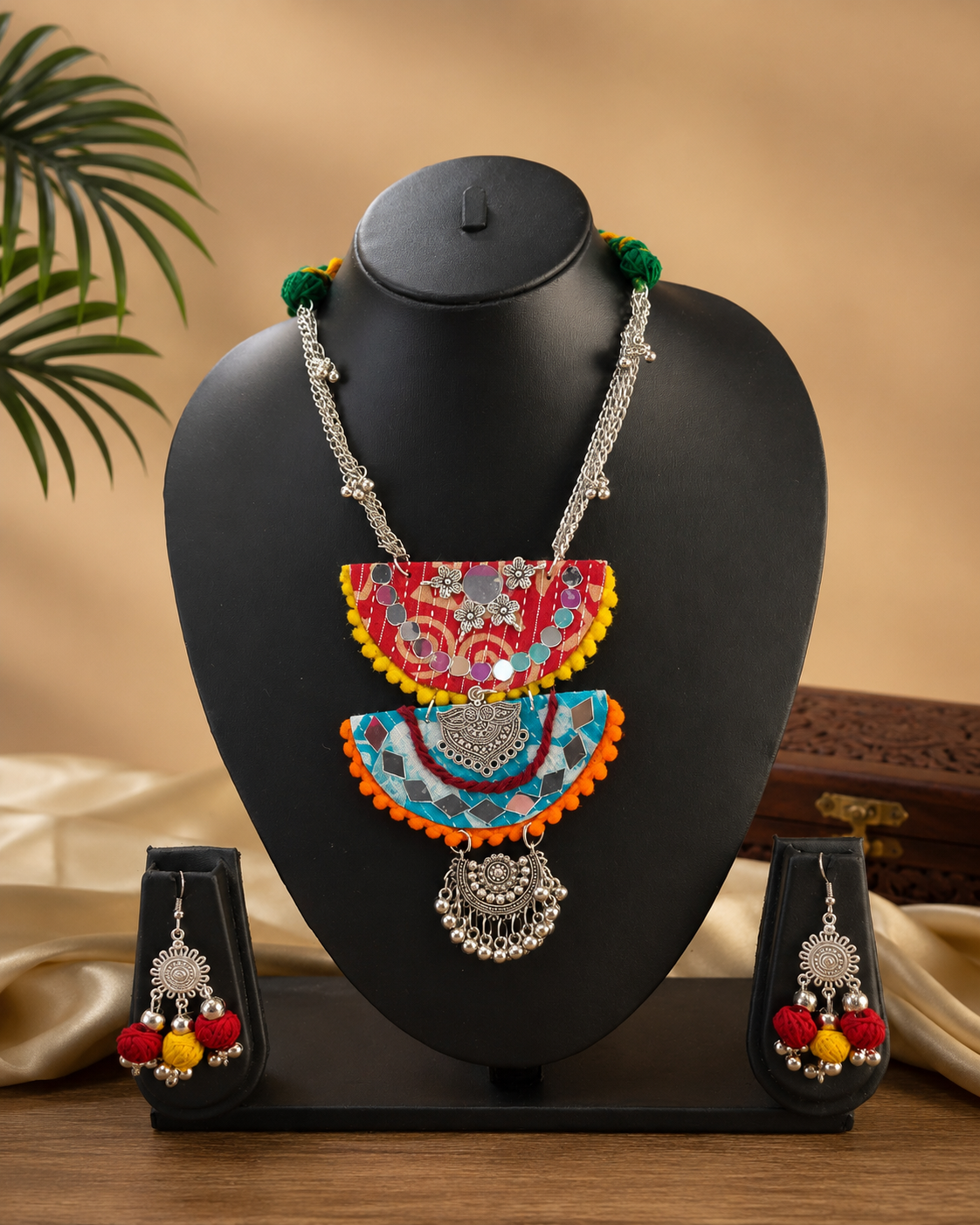 Mirror Charm Necklace Set