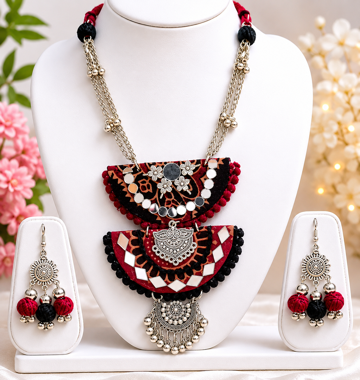 Mirror Charm Necklace Set
