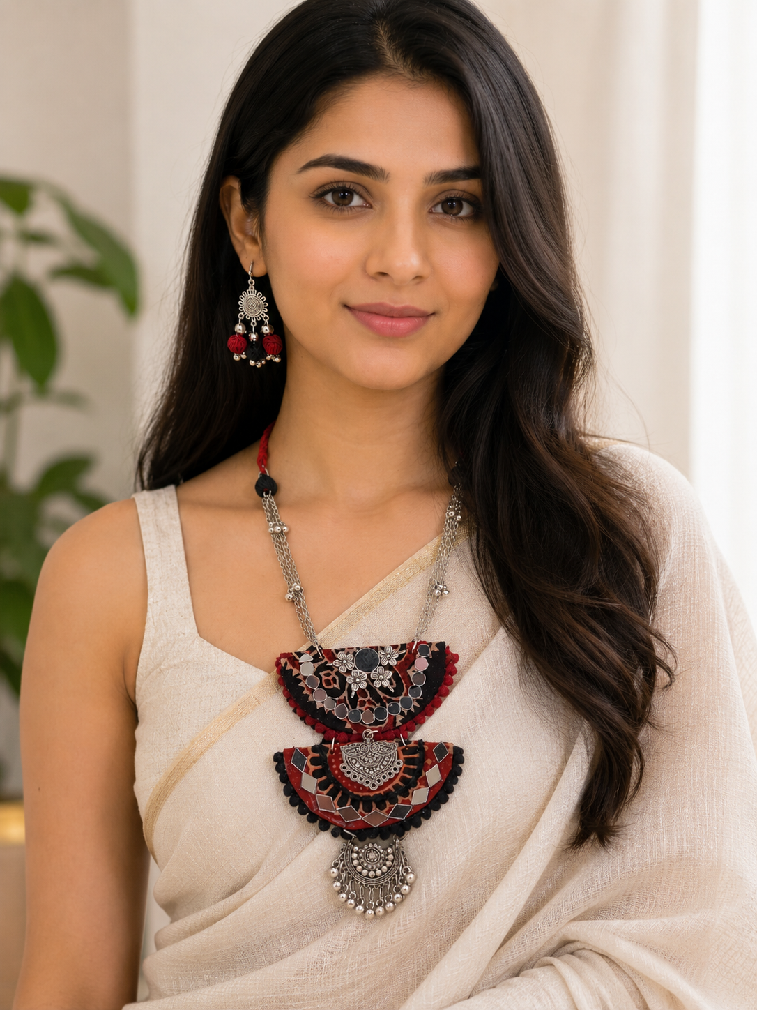 Mirror Charm Necklace Set