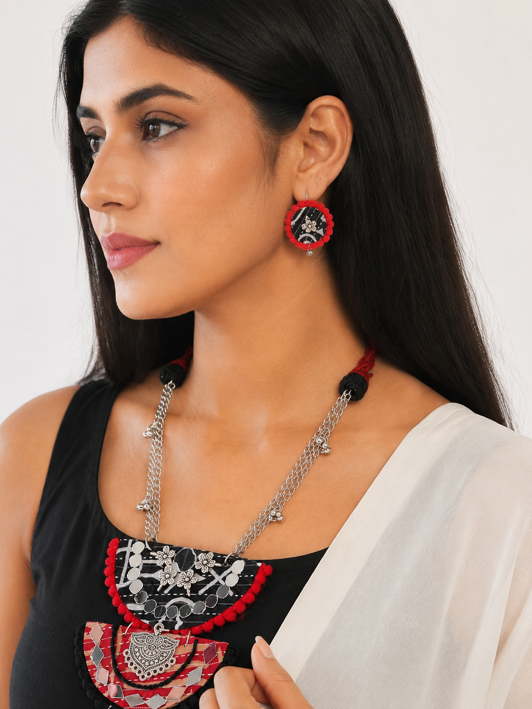 Mirror Charm Necklace Set