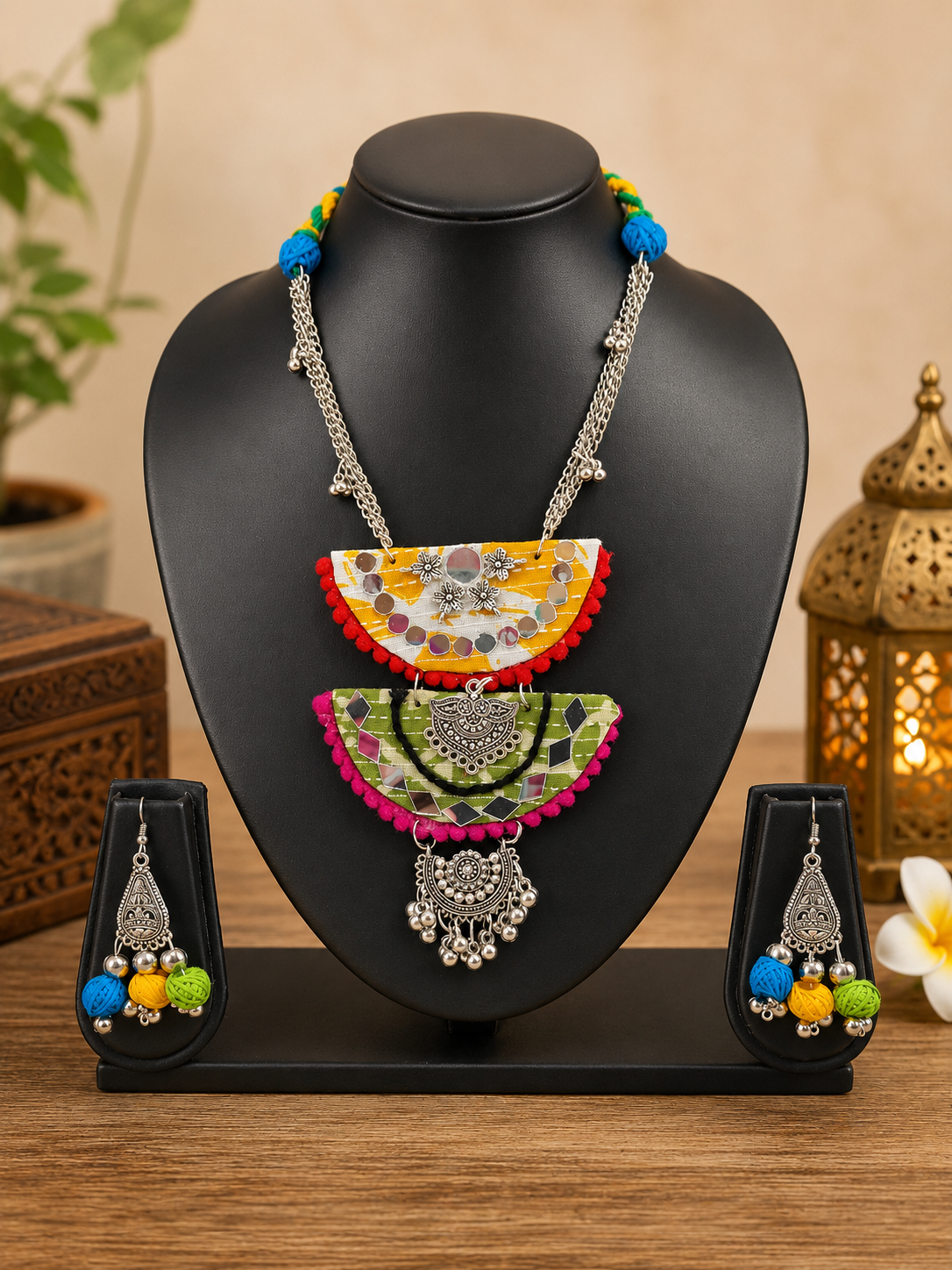 Mirror Charm Necklace Set