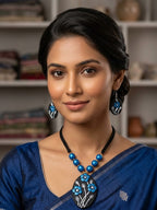 Azure Blossom Artisan Necklace Set