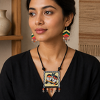 Mithila Harmony Hand Painted Pendant Set